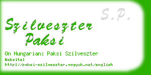 szilveszter paksi business card